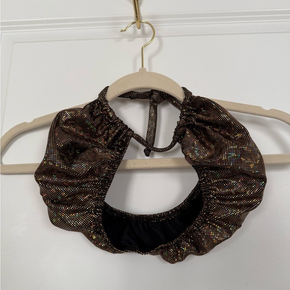 Shiny Metallic Gold Two-Piece Bartender Bottle Girl Set - Picture 3 of 3